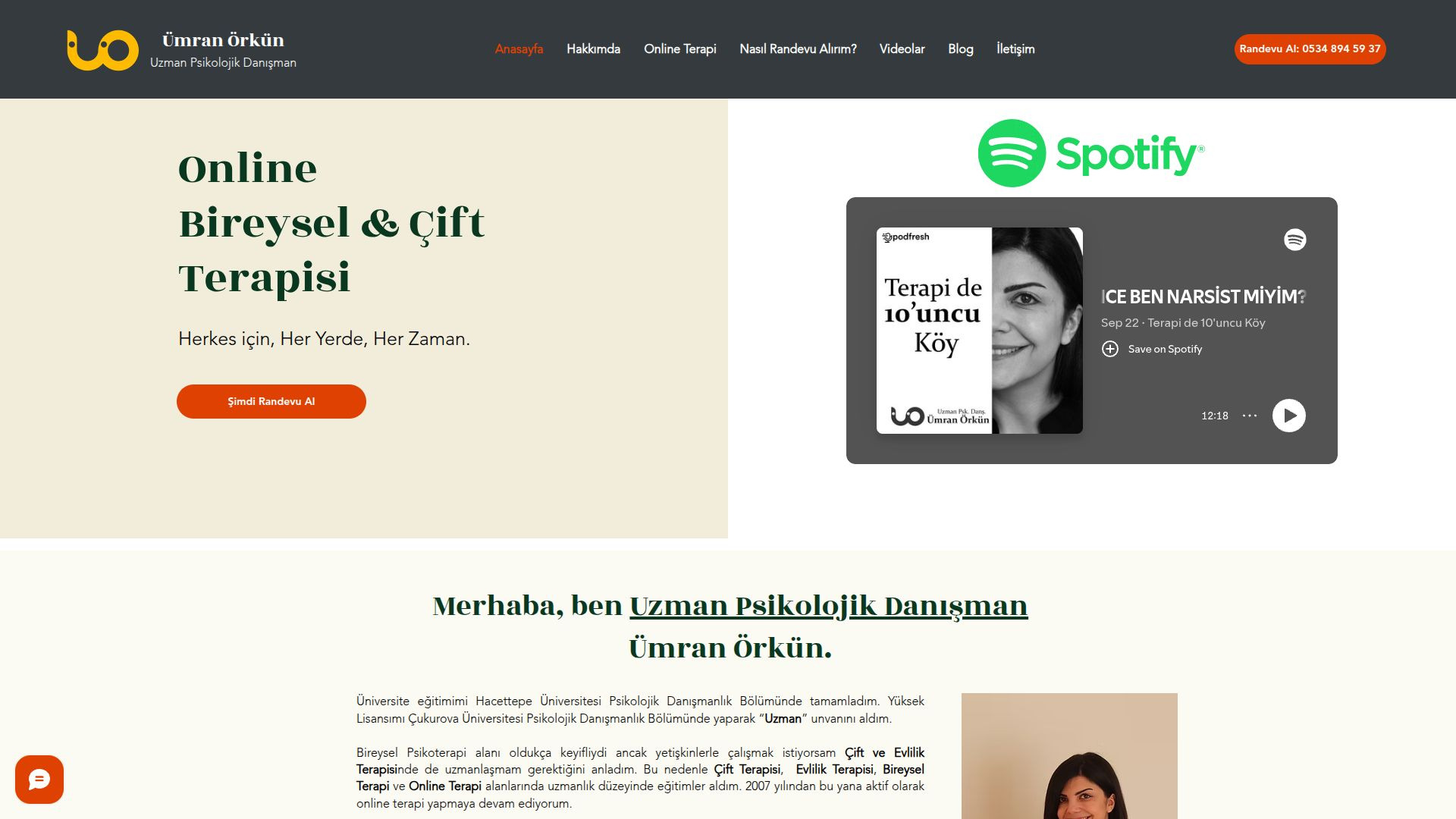 Ümran Örkün (Doktor Web Sitesi - Wix Editor)
