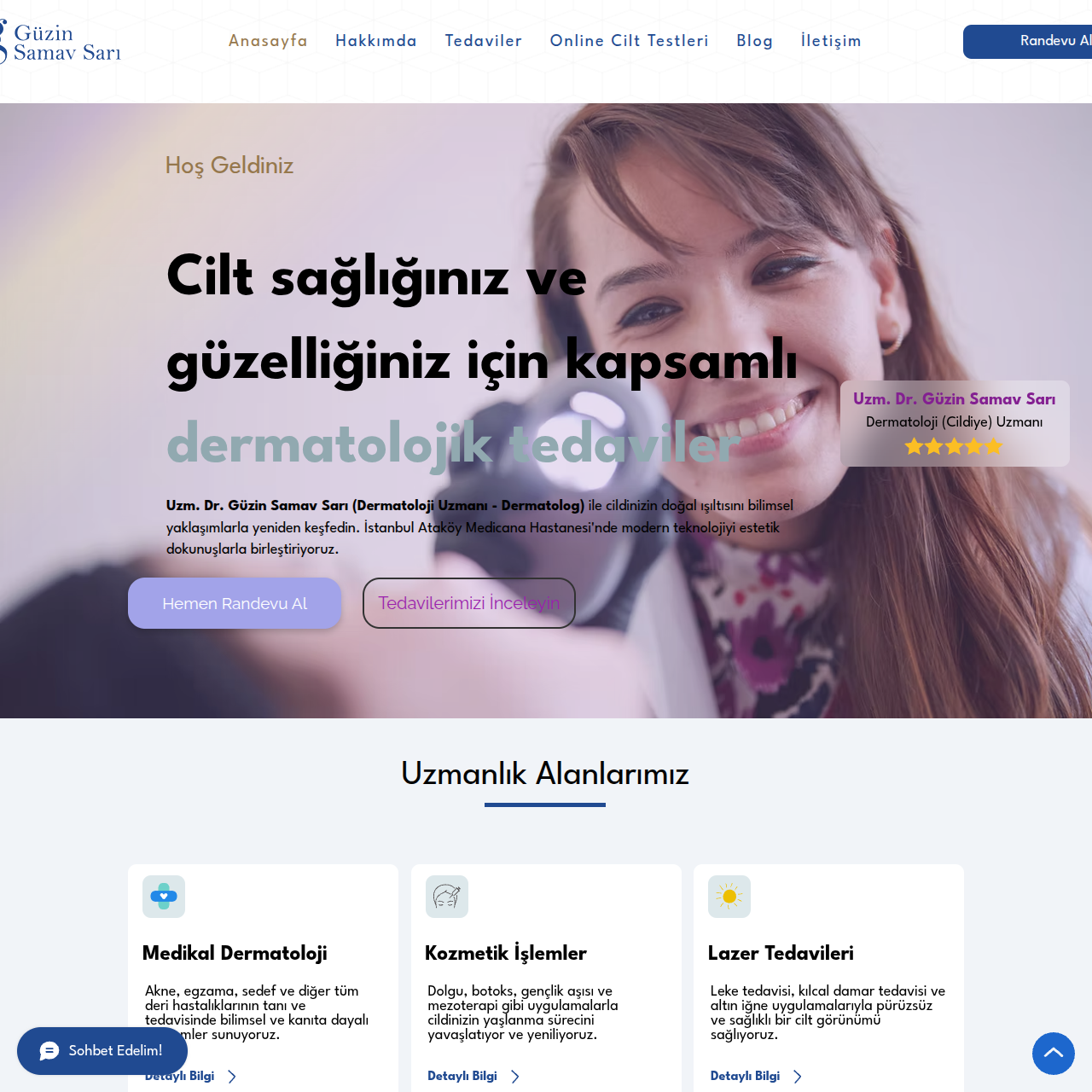 Uzm. Dr. Güzin Samav Sarı (Doktor Web Sitesi - Wix Editor)